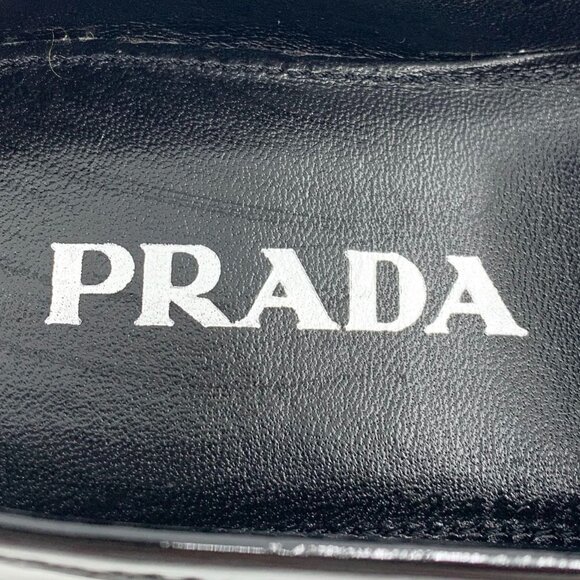 Prada Black Patent Leather Flats Size 36 With Triangle Logo - Picture 2 of 8